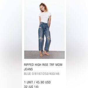 RIPPED HIGH RISE TRF MOM
JEANS